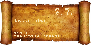 Havasi Tibor névjegykártya